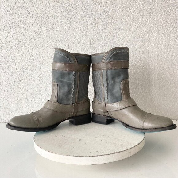 NEW Lane DUSTOFF Womens Cowboy Boots 8.5 Gray Western Cowgirl Ankle Short Bootie - Picture 7 of 11